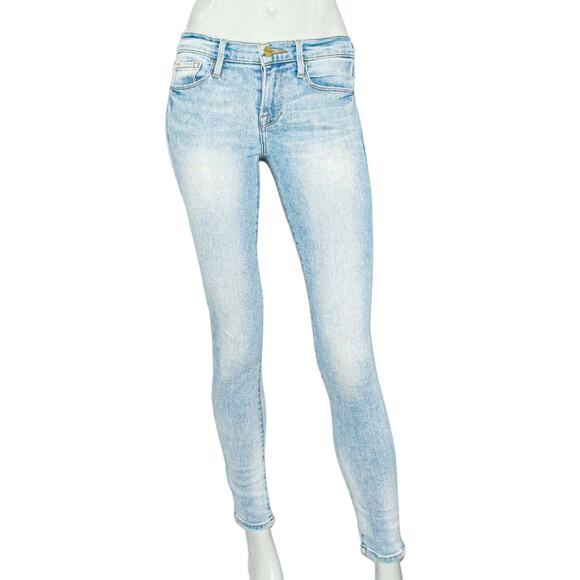 FRAME Denim Le Skinny De Jeanne Jeans in Blue Adeline Women's size 25 - Picture 2 of 10